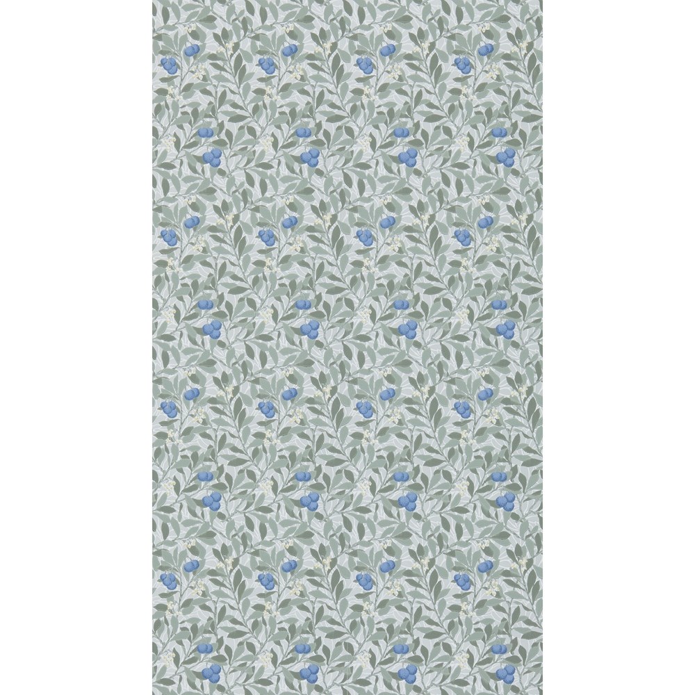 Arbutus Wallpaper 214721 by Morris & Co in Silver Cobalt Blue